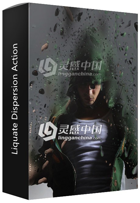 粒子碎片分散PS动作 Liquate Dispersion Action 附视频教程  灵感中国网 www.lingganchina.com