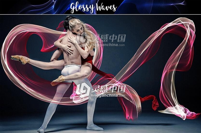 4K高清婚礼丝绸飘纱叠加合成素材 4K Glossy Waves Overlays  灵感中国网 www.lingganchina.com