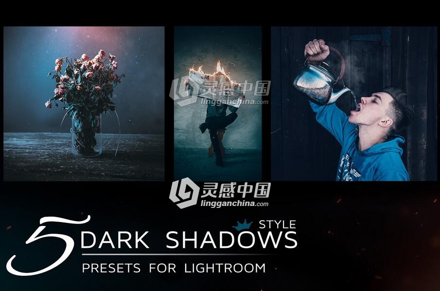 5组黑暗忧郁风格LR预设 5 Lightroom Presets in dark tones  灵感中国网 www.lingganchina.com