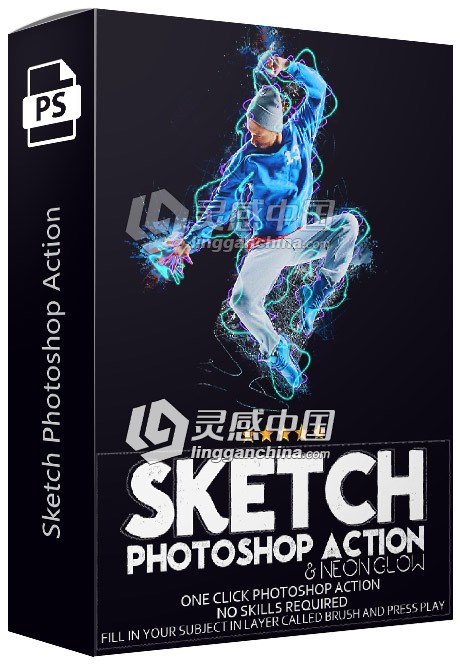 素描PS动作 Sketch Photoshop Action | Photo Effects  灵感中国网 www.lingganchina.com