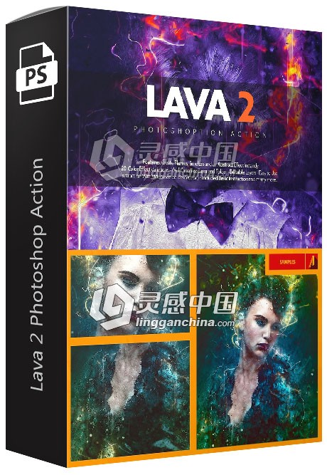 熔岩喷发PS动作 Lava 2 Photoshop Action 附视频教程  灵感中国网 www.lingganchina.com