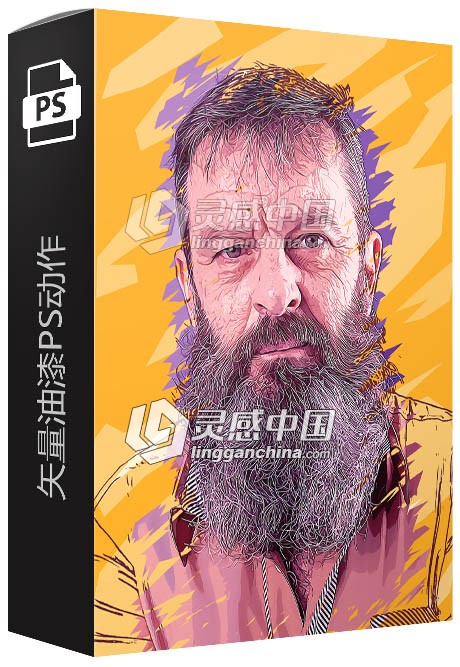 矢量油漆PS动作 Vector Paint Photoshop Action 附视频教程  灵感中国网 www.lingganchina.com