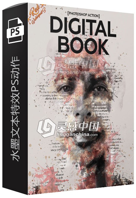 水墨文本特效动作 Digitalbook Photoshop Action 附视频教程  灵感中国网 www.lingganchina.com