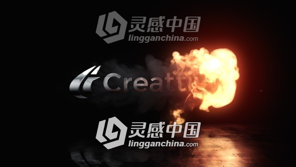 震撼火焰燃烧烟雾展示电影标志Logo演绎AE模板  灵感中国网 www.lingganchina.com