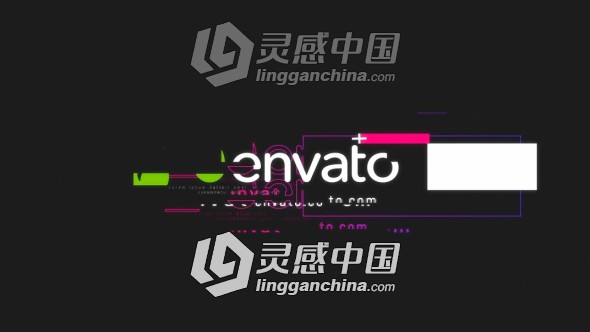 炫酷信号故障效果标志展示Logo演绎AE模板  灵感中国网 www.lingganchina.com