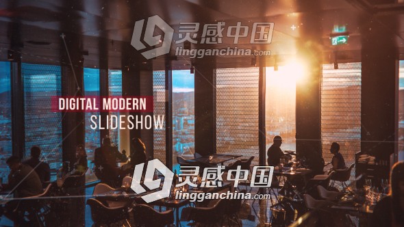 科技感现代数字化照片幻灯片相册动画AE模板  灵感中国网 www.lingganchina.com