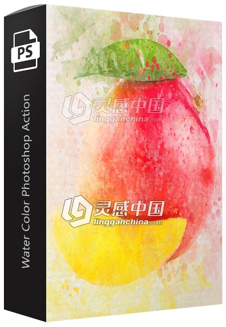 现实水彩画PS动作 Water Color Photoshop Action 附视频教程  灵感中国网 www.lingganchina.com