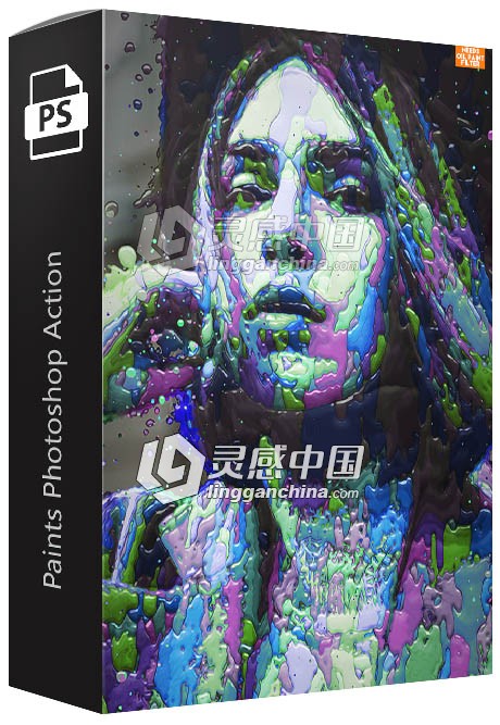 油漆涂料绘画PS动作 Paints Photoshop Action 附视频教程  灵感中国网 www.lingganchina.com