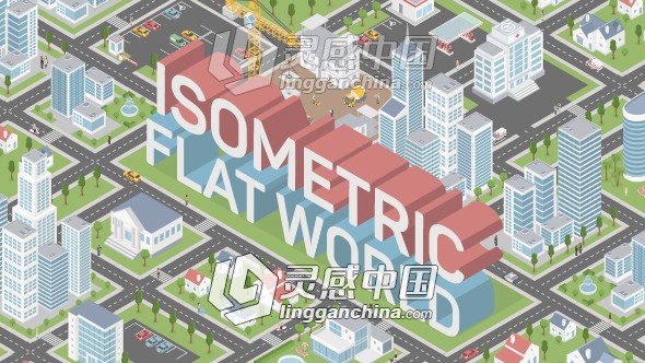 平面社区建筑动态场景元素AE模板-videohive Isometric Map Builder 21085909  灵感中国网 www.lingganchina.com