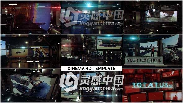 军事科技类视频 AE_4CD模板-videohive Rotatus 3 - Cinema 4D Template  灵感中国网 www.lingganchina.com