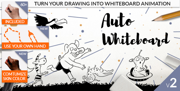 白板手绘效果AE模板 videohive Auto Whiteboard  灵感中国网 www.lingganchina.com