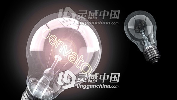 创意灯光揭示LOGO标志AE模板 Bright Idea Light Bulb Logo  灵感中国网 www.lingganchina.com