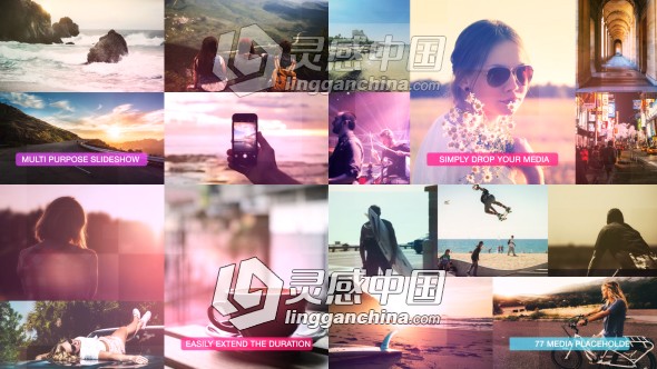 优雅的视频展示效果AE模板 videohive Dynamic Slideshow  灵感中国网 www.lingganchina.com