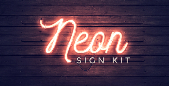 霓虹灯标志工具包AE模板 Videohive Neon Sign Kit  灵感中国网 www.lingganchina.com