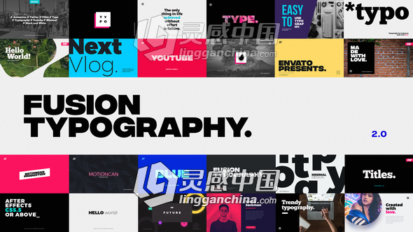 70种动态标题字幕AE模板 Videohive Animated Typography  灵感中国网 www.lingganchina.com