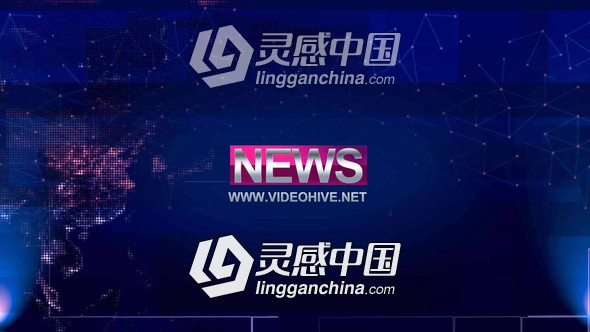 科技感新闻栏目包装片头AE模板 Videohive News Intro  灵感中国网 www.lingganchina.com