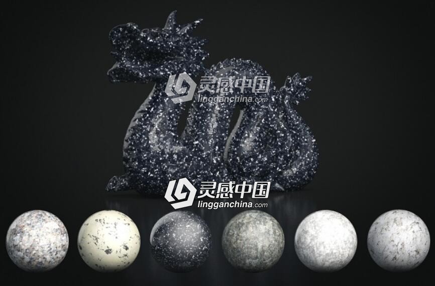 6组C4D大理石材质 Cinema 4D Marble Textures 04  灵感中国网 www.lingganchina.com