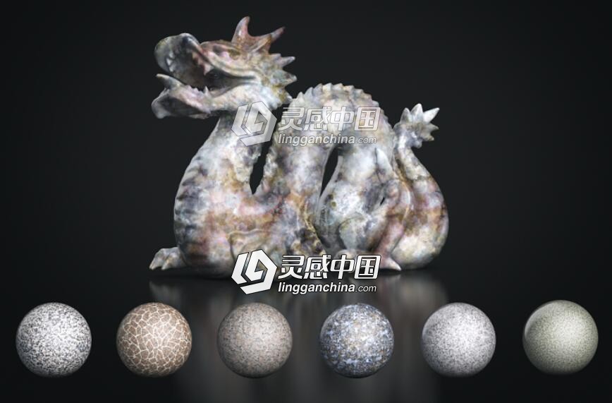 6组C4D大理石材质 Cinema 4D Marble Textures 01  灵感中国网 www.lingganchina.com