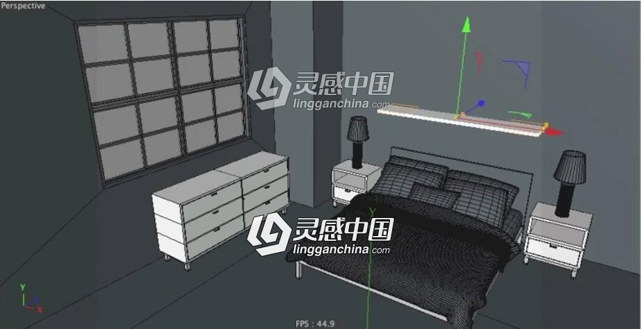 灰猩猩C4D教程 GSG C4D逼真卧室的建模渲染part1  灵感中国网 www.lingganchina.com