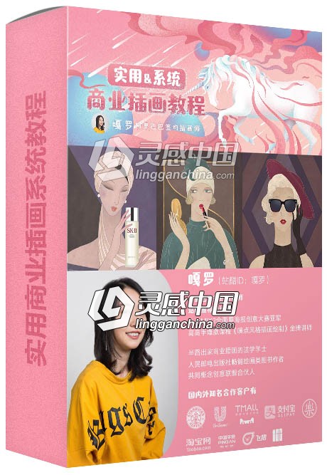 嘎罗插画实用商业插画系统教程手绘中文视频教程含笔刷素材  灵感中国网 www.lingganchina.com