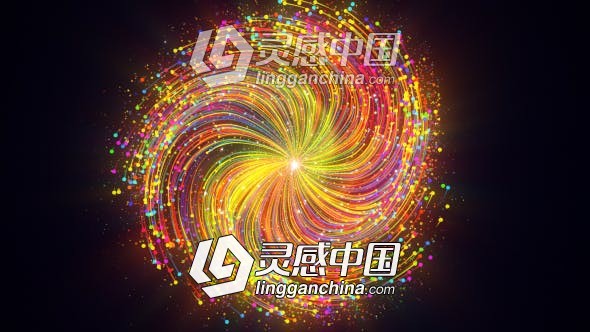 漂亮粒子漩涡LOGO标志展示片头AE模板 Videohive Swirly Color Trails Logo Reveal  灵感中国网 www.lingganchina.com