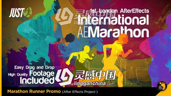 马拉松长跑体育运动开场片头AE模板 Videohive Marathon Runner Promo  灵感中国网 www.lingganchina.com