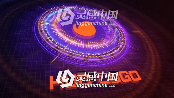 科技感LOGO标志片头动画AE模板 Videohive HUD Logo Reveal  灵感中国网 www.lingganchina.com