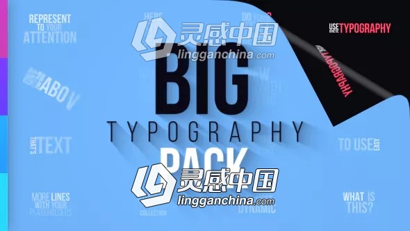 80种超大文字标题排版设计动画AE模板 Videohive Big Typography Pack  灵感中国网 www.lingganchina.com