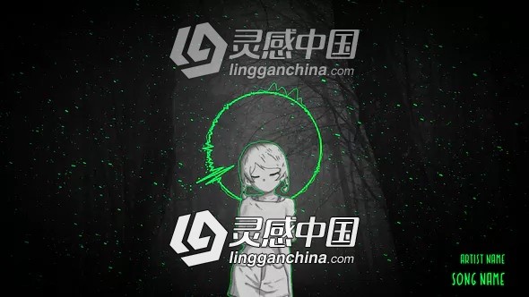 萌新MAD风格音频可视化音谱特效动画AE模板Animated Audio Spectrum Music Visualizer  灵感中国网 www.lingganchina.com