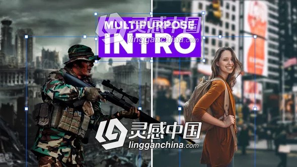 三维透视人物抠像背景分离单独介绍展示AE模板 Videohive Intro Multipurpose  灵感中国网 www.lingganchina.com