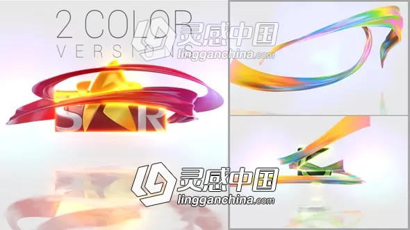 红色彩带丝绸飘舞LOGO展示片头AE模板 Videohive Ribbon logo  灵感中国网 www.lingganchina.com