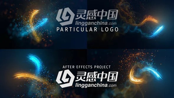 漂亮粒子光束LOGO片头展示AE模板 Videohive Particular Logo  灵感中国网 www.lingganchina.com