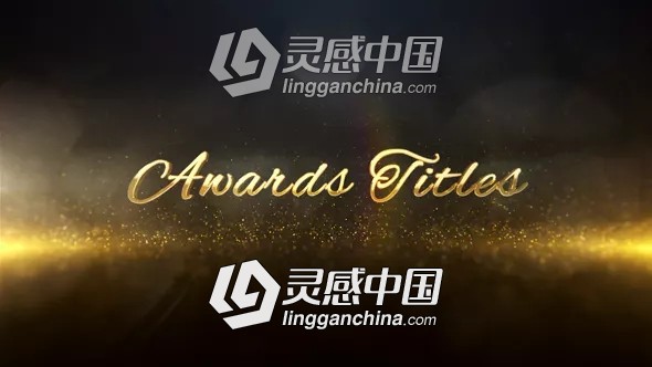 大气金色粒子三维文字标题开场片头AE模板 Videohive Awards Titles 3D  灵感中国网 www.lingganchina.com