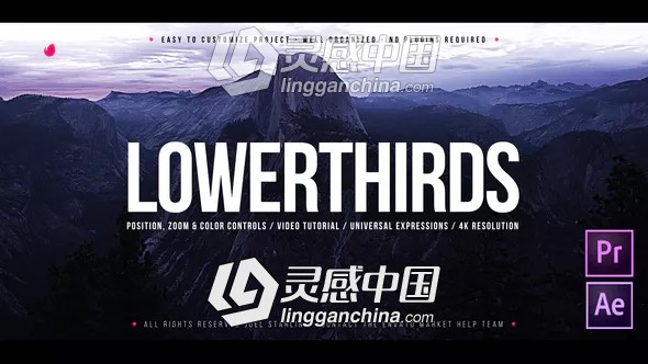 16个大气简洁标题字幕条动画AE模板/PR预设 Videohive Lower Thirds  灵感中国网 www.lingganchina.com