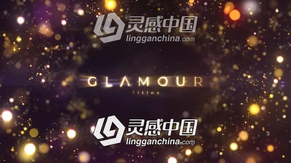 金色闪耀粒子背景文字标题片头AE模板 Videohive Glamour Titles  灵感中国网 www.lingganchina.com