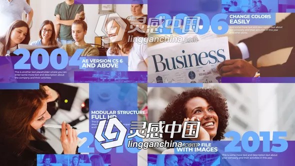 公司企业时间线发展历程史介绍展示AE模板 Videohive Corporate History Timeline  灵感中国网 www.lingganchina.com