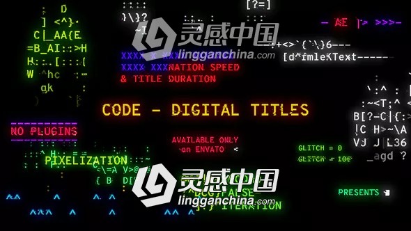 数字代码文字标题动画AE模板 Videohive Code - Digital Titles  灵感中国网 www.lingganchina.com