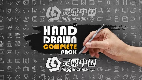 1300个手绘线条图标动画包AE模板 Videohive Hand Drawn Complete Pack  灵感中国网 www.lingganchina.com