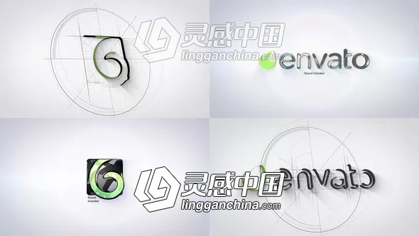 简洁线条勾画LOGO标志片头AE模板 Videohive Architect Tech Logo  灵感中国网 www.lingganchina.com