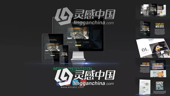 网站页面介绍展示AE模板 Videohive Website Presentation  灵感中国网 www.lingganchina.com