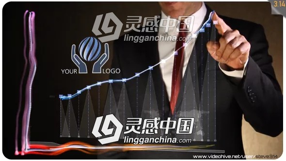 公司企业商务人士手势图表展示LOGO片头AE模板Videohive Business Chart - Logo Intro  灵感中国网 www.lingganchina.com