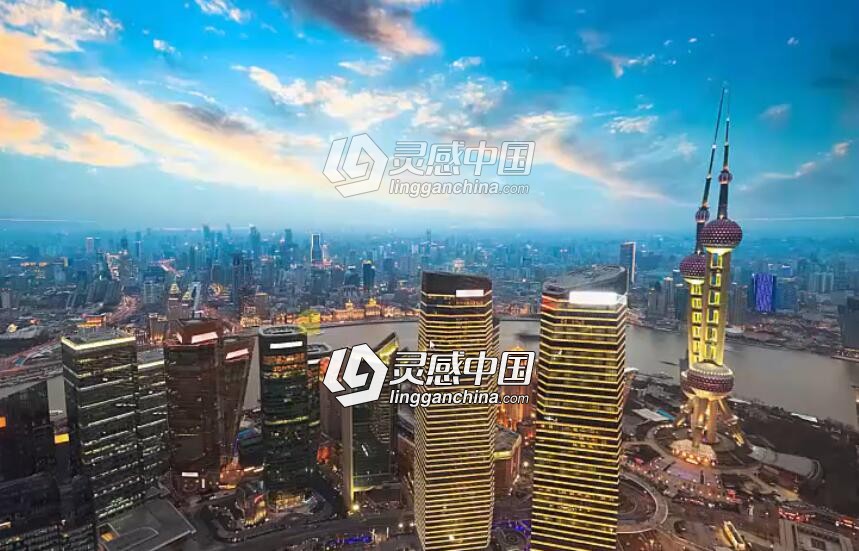 C4D高级案例中文视频教程《C4D数字绘景-上海东方动态数字城市C4D制作》  灵感中国网 www.lingganchina.com