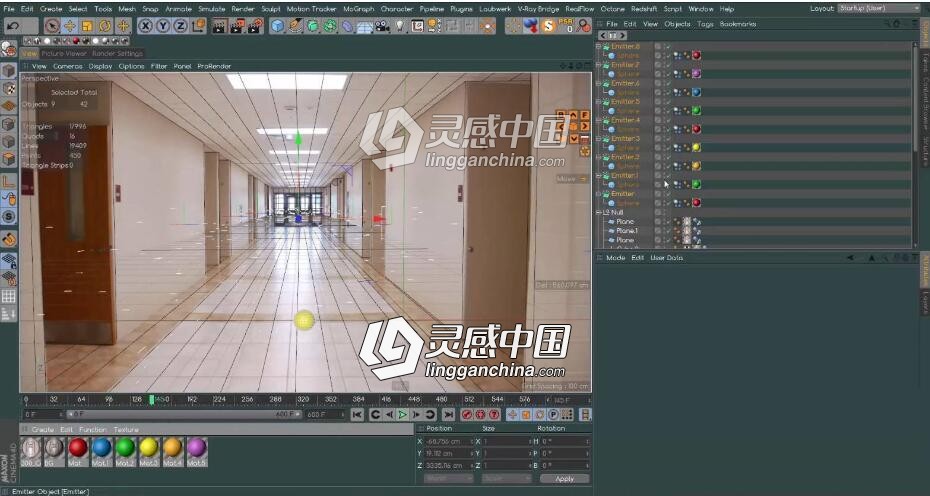 C4D数字绘景贴图投射实景合成运用视频教程CINEMA 4D Projection Mapping  灵感中国网 www.lingganchina.com