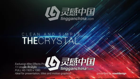 精美粒子线条背景文字标题片头AE模板 Videohive The Crystal Titles  灵感中国网 www.lingganchina.com