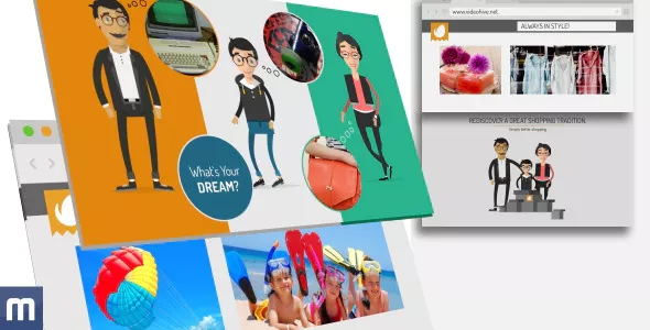在线商城家庭购物MG动画AE模板 Family Shopping - Online Shop Promo  灵感中国网 www.lingganchina.com