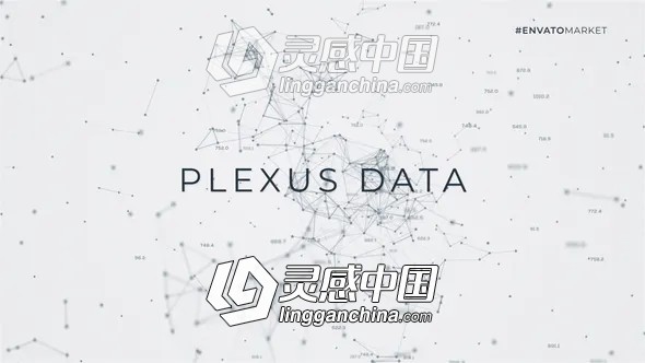 抽象漂亮科技风点线连接背景文字标题片头AE模板  灵感中国网 www.lingganchina.com