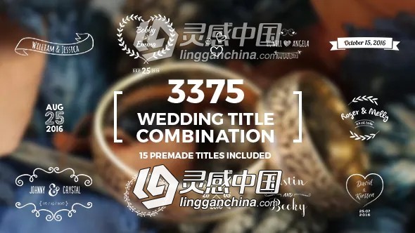 3375种优雅漂亮小清新婚礼文字标题动画包AE模板  灵感中国网 www.lingganchina.com