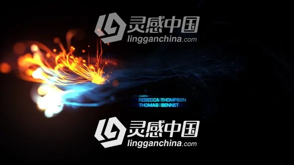 漂亮唯美抽象火花粒子线条文字标题展示动画AE模板  灵感中国网 www.lingganchina.com