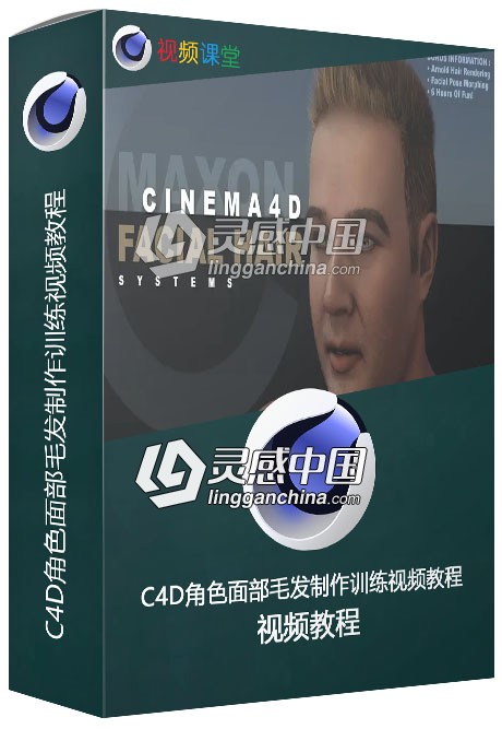 C4D角色面部毛发制作训练视频教程  灵感中国网 www.lingganchina.com