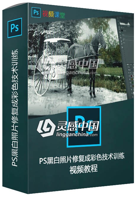 PS黑白照片修复成彩色技术训练视频教程  灵感中国网 www.lingganchina.com